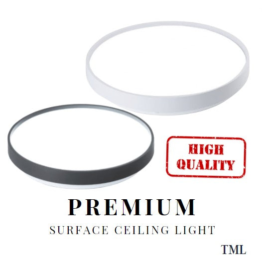 Premium Black White LED Surface Ceiling Light Minimalist 12W 24W 36W Daylight Living Room Bedroom TML