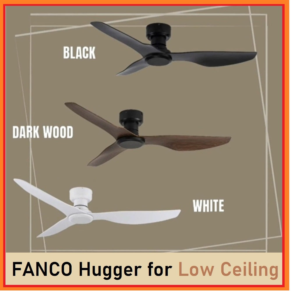 Fanco Hugger Ceiling Fan 48" Low Ceiling 188 mm Short Fan Height for BTO Condo TML