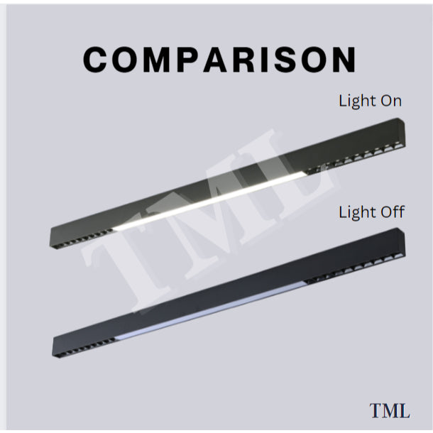 Premium Matt Black Linear Lego Surface Ceiling Light 30W Dining Island Study Kitchen TML