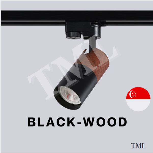 [SG Seller] Nordic Wood Design LED Track Light GU10 LED Bulb Holder TML