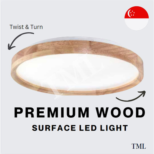 Premium Wood LED Surface Ceiling Light Minimalist 36W 48W Daylight 3Tone TML