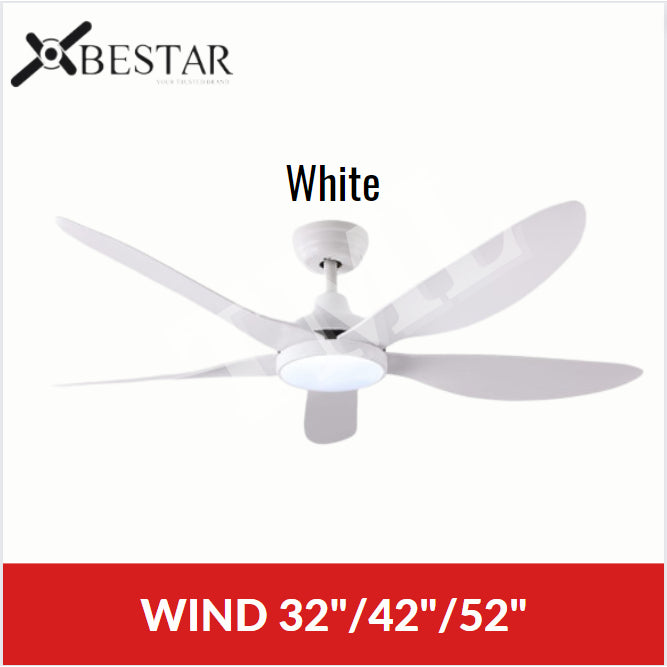 BESTAR Wind Ceiling Fan 5blades DC Motor 32" 42" 52"