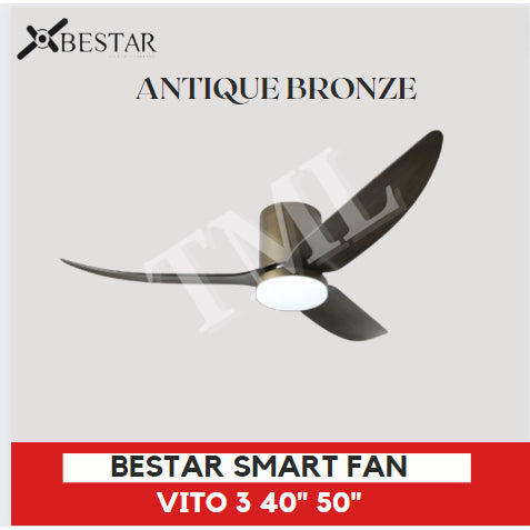 BESTAR Smart Hugger Wifi Controlled Ceiling Fan VITO 3 DC Motor 40" 50" 3blades