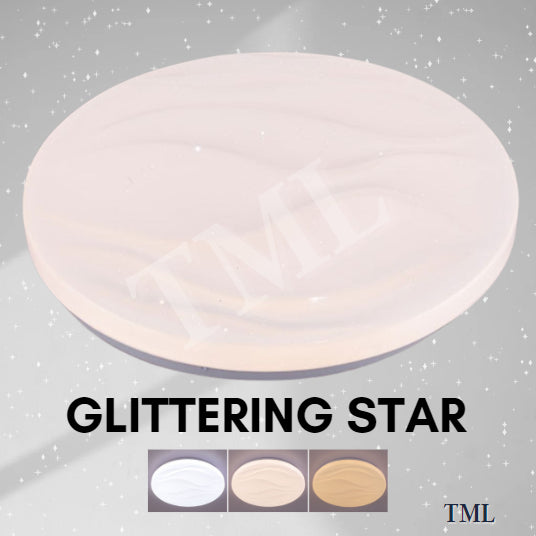 Premium Glittering Star LED Ceiling Light Tritone Hamburger TML