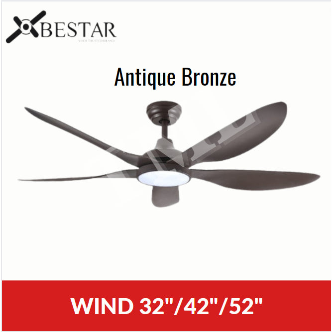 BESTAR Wind Ceiling Fan 5blades DC Motor 32" 42" 52"