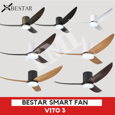 BESTAR Smart Hugger Wifi Controlled Ceiling Fan VITO 3 DC Motor 40" 50" 3blades