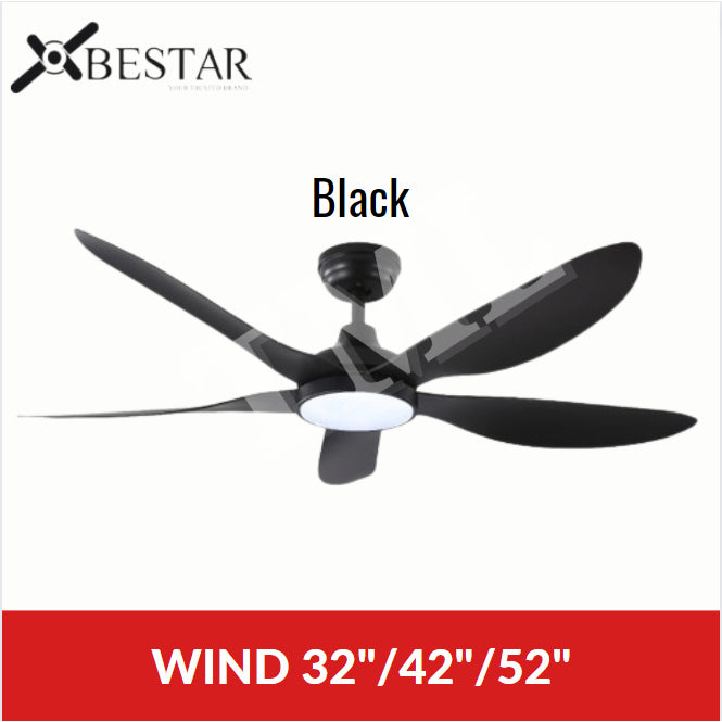 BESTAR Wind Ceiling Fan 5blades DC Motor 32" 42" 52"