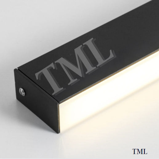 Black Slim Linear Rectangular Long Ceiling Light Tri-tone Corridor Island TML