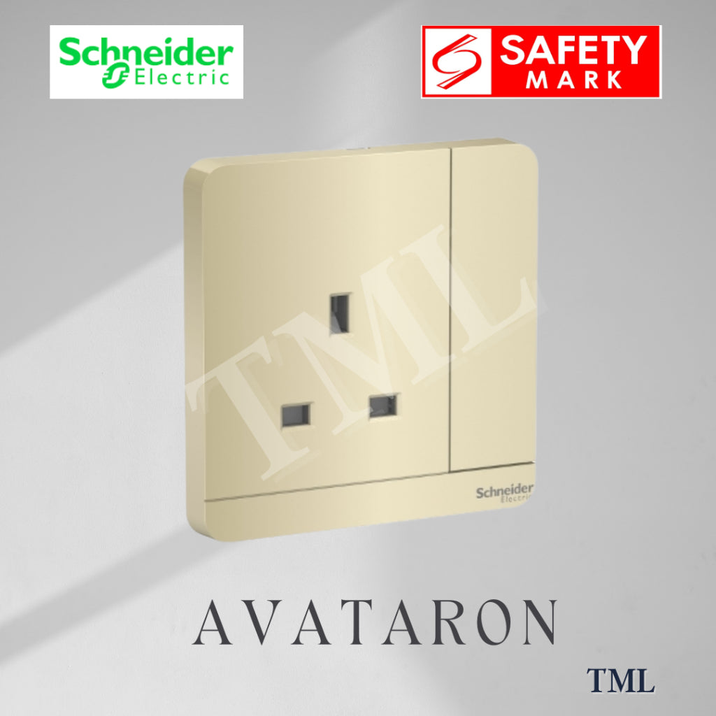 [SG Seller] Schneider AvatarON Single Socket 13A Wall Plug White Dark Grey Dark Wood Wine Gold Hairline Gold