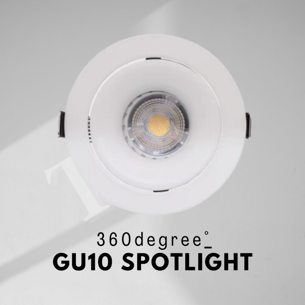 Premium 360 degree GU10 Spotlight Recessed Downlight Black White Dual Axis TML