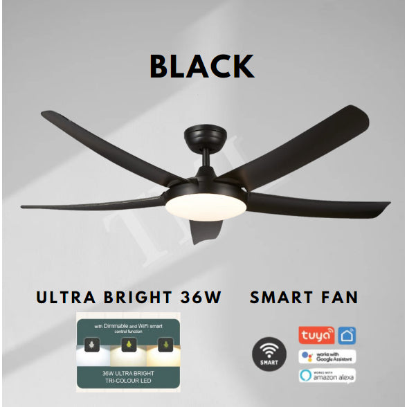 Bestar VESTA SMART Ceiling Fan Ultra Bright 36W Dimmable 5 Blades 42inch 52inch DC Fan