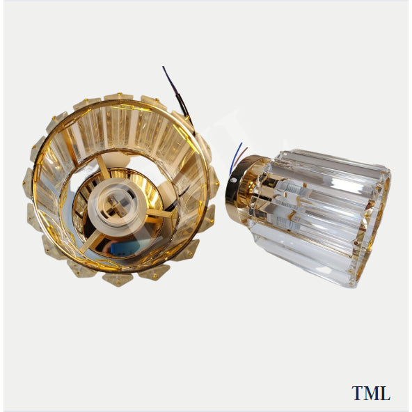 Crystal Gold Glass Like Acrylic Cylindrical Surface Downlight Ceiling Light Hallway Corridor Small Area TML