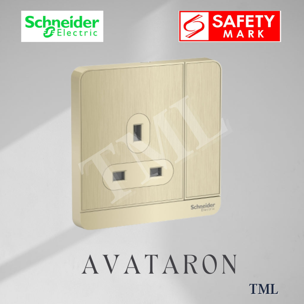 [SG Seller] Schneider AvatarON Single Socket 13A Wall Plug White Dark Grey Dark Wood Wine Gold Hairline Gold