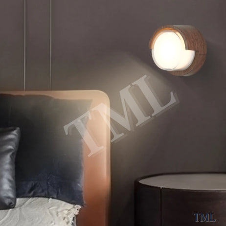 Modern Japanese Wood Printing Wall Light 12W Warm White Bedside Balcony Feature Wall