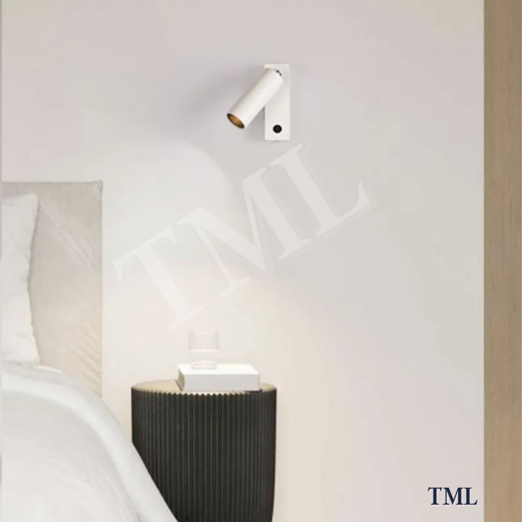 [SG Seller] Premium Black White LED Wall Light Nordic Spotlight For Bedside Hotel Modern Rotation TML