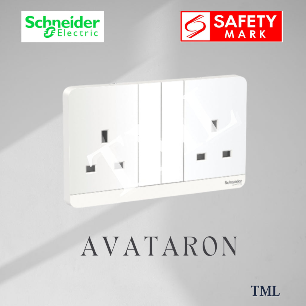 [SG Seller] Schneider AvatarON Double Socket 13A Wall Plug White Dark Grey Dark Wood Wine Gold Hairline Gold