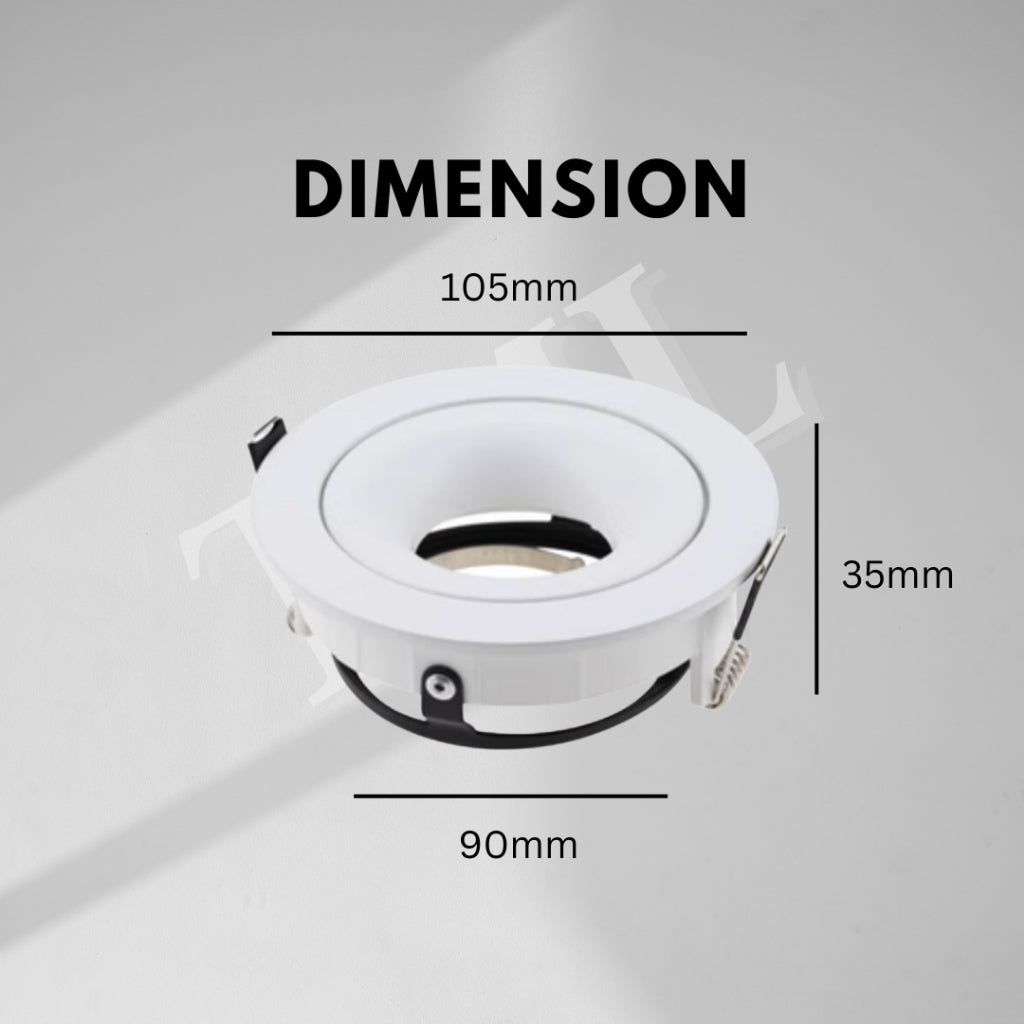 Premium 360 degree GU10 Spotlight Recessed Downlight Black White Dual Axis TML