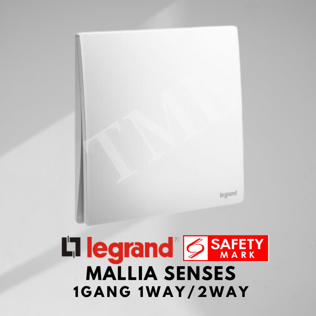 Legrand Mallia Senses 1Gang 1Way 2Way 1G1W 1G2W Switch Designer Matt Black Silver Champagne TML