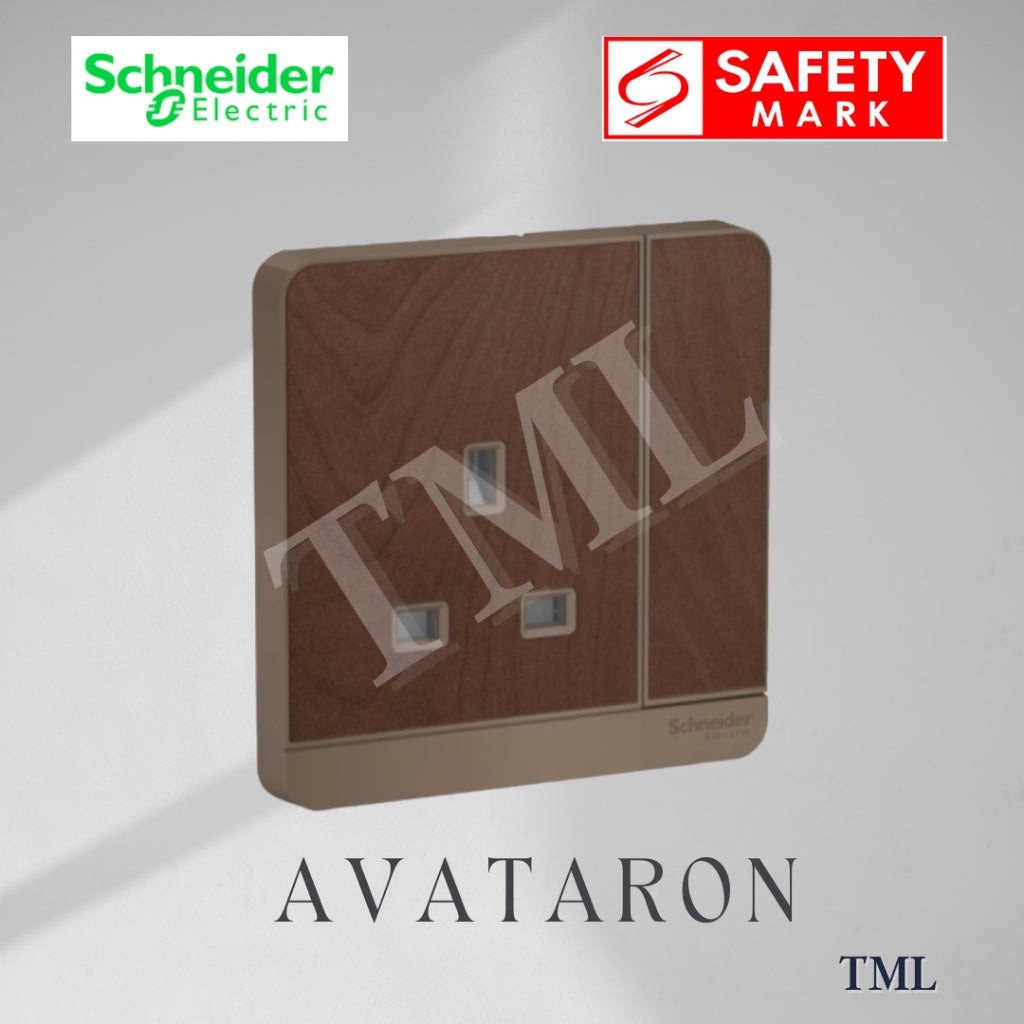 [SG Seller] Schneider AvatarON Single Socket 13A Wall Plug White Dark Grey Dark Wood Wine Gold Hairline Gold