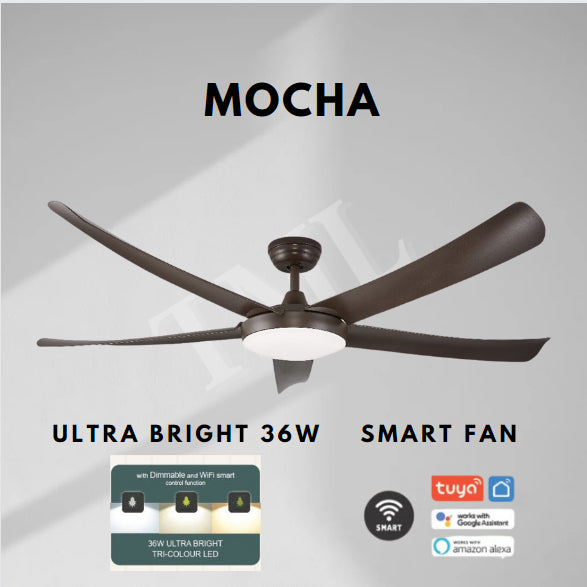 Bestar VESTA SMART Ceiling Fan Ultra Bright 36W Dimmable 5 Blades 42inch 52inch DC Fan