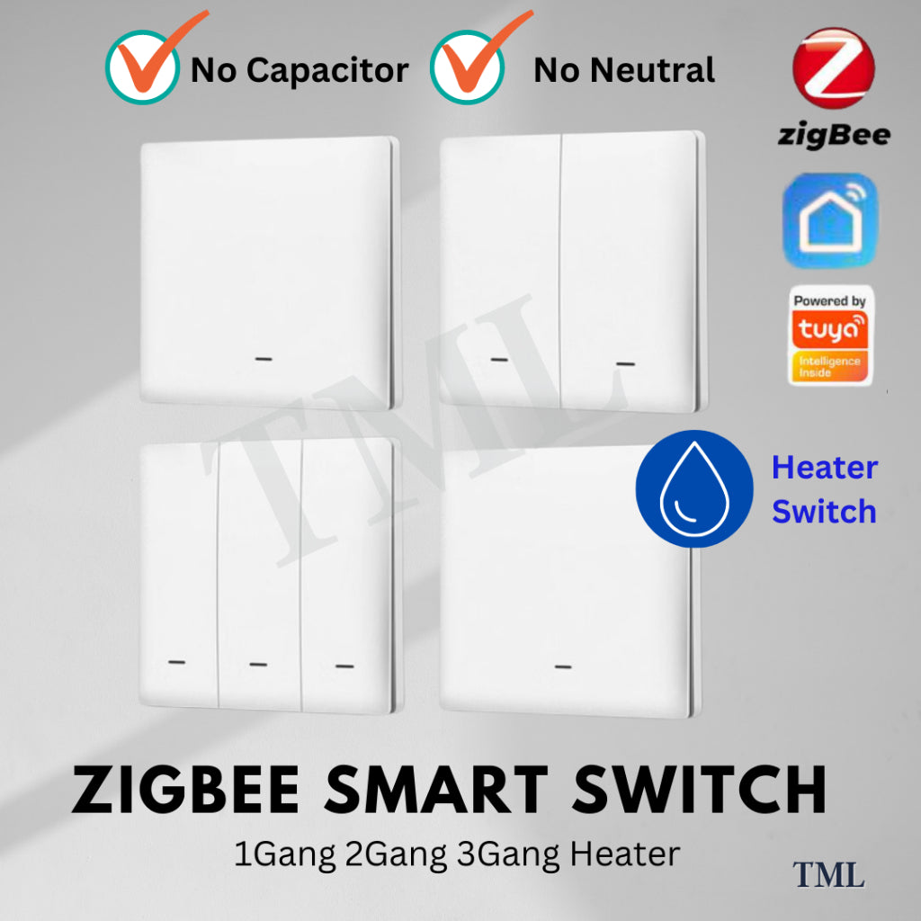 Zigbee WiFi Smart Wall Light Switch 1G 2G 3G 20A Push Button No Neutral No Capacitor Smart life Alexa Google Home