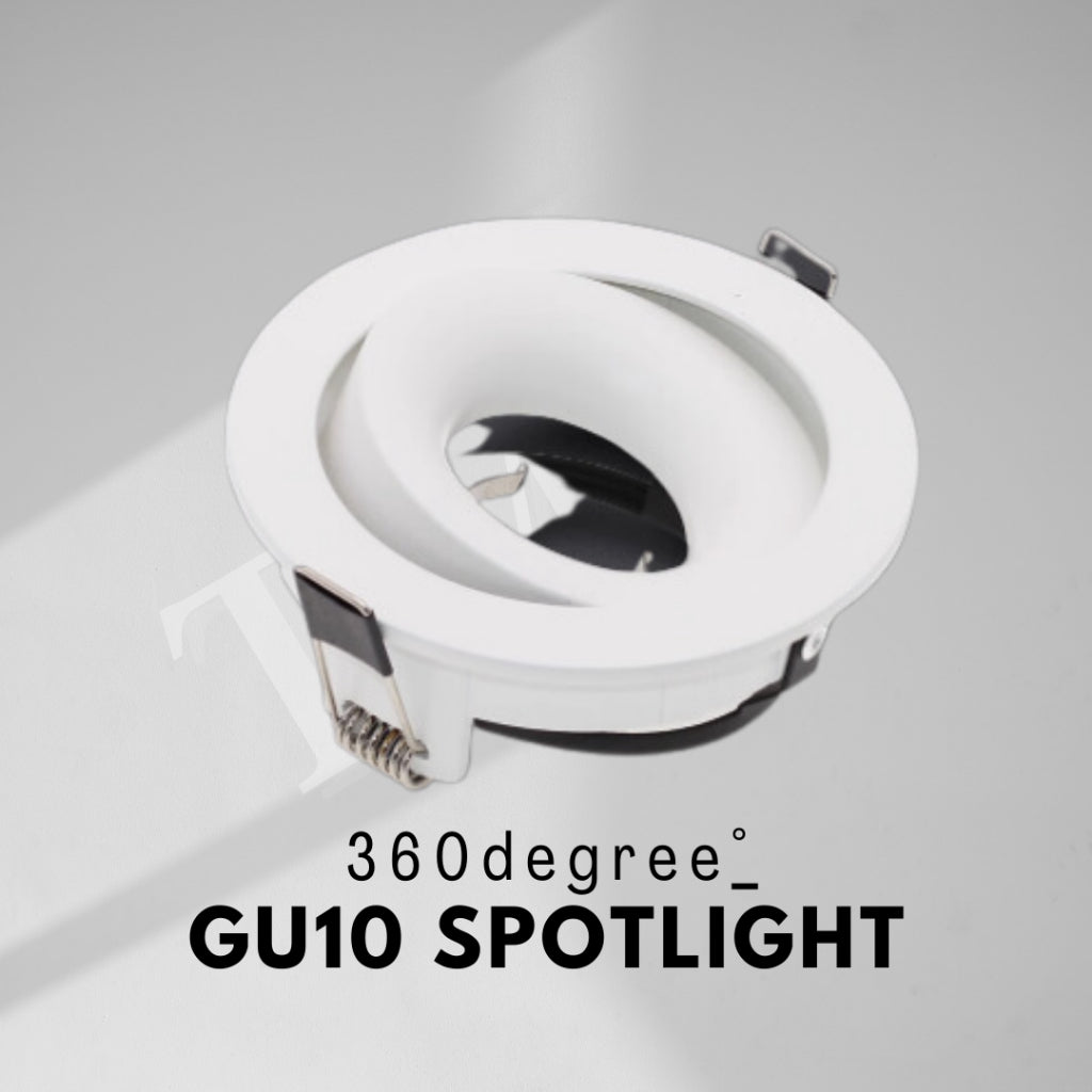 Premium 360 degree GU10 Spotlight Recessed Downlight Black White Dual Axis TML