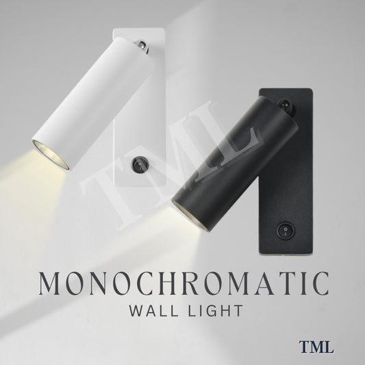 [SG Seller] Premium Black White LED Wall Light Nordic Spotlight For Bedside Hotel Modern Rotation TML