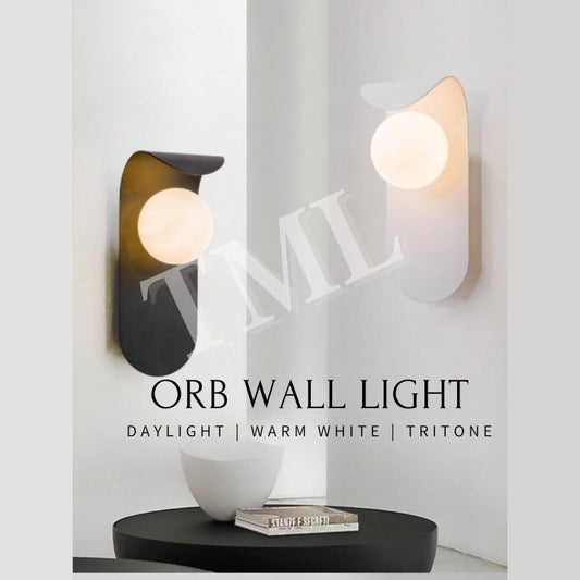 [SG Seller] Premium Black White Orb Globe LED Wall Light For Bedside Hotel Modern TML