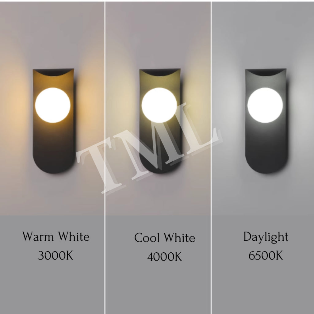 [SG Seller] Premium Black White Orb Globe LED Wall Light For Bedside Hotel Modern TML