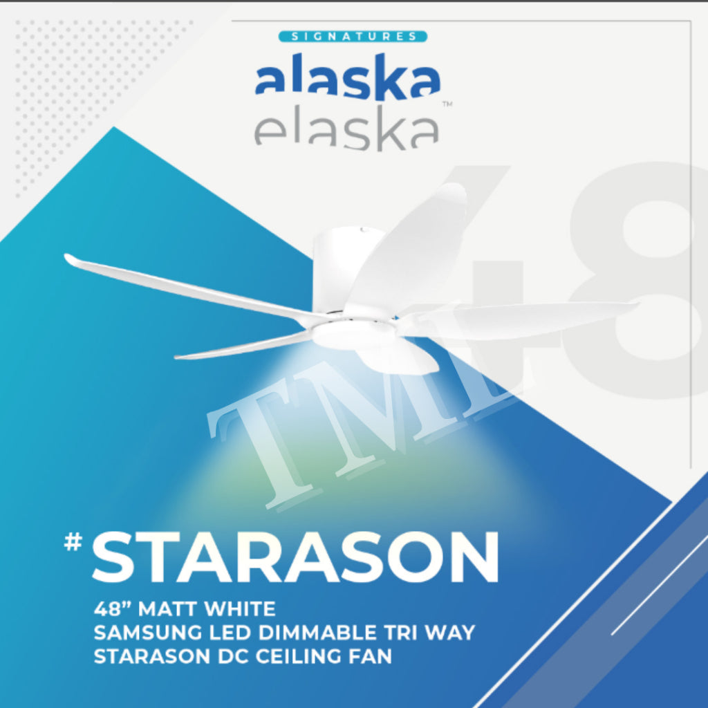 ALASKA STARASON DC Ceiling Fan 5 Blades with optional LED Light 48"/56"