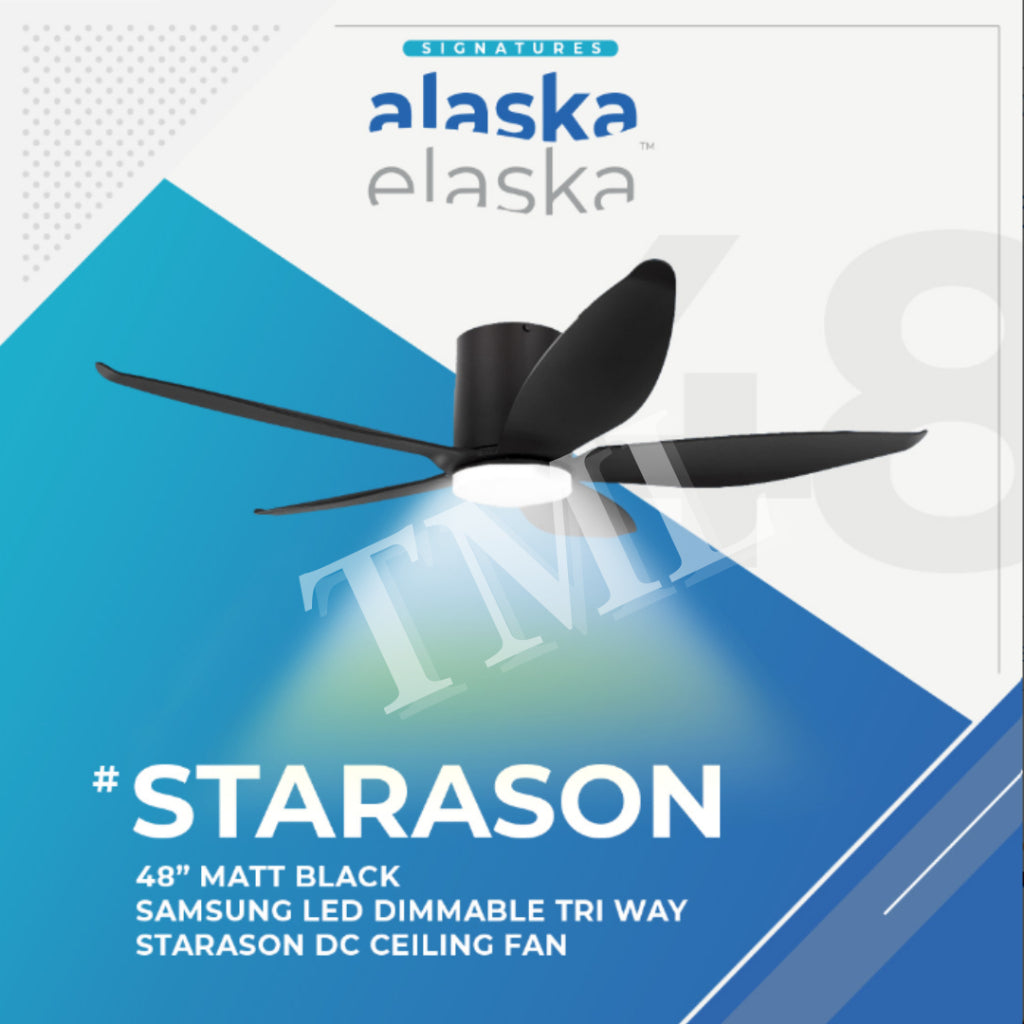 ALASKA STARASON DC Ceiling Fan 5 Blades with optional LED Light 48"/56"