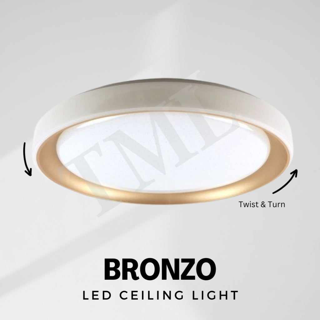 Premium Bronzo LED Surface Ceiling Light Minimalist 36W Daylight Warm White Tritone TML