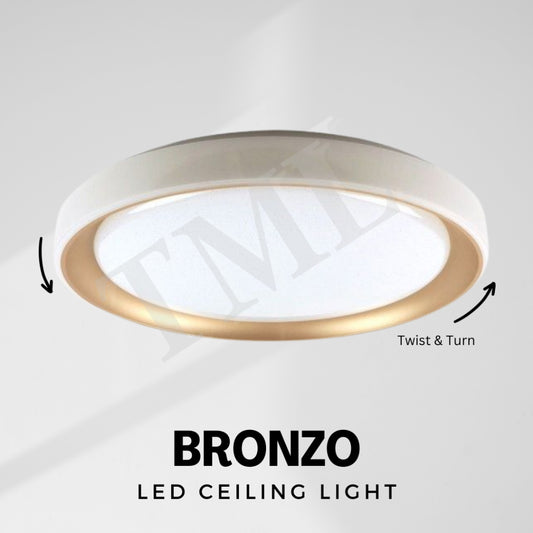 Premium Bronzo LED Surface Ceiling Light Minimalist 36W Daylight Warm White Tritone TML