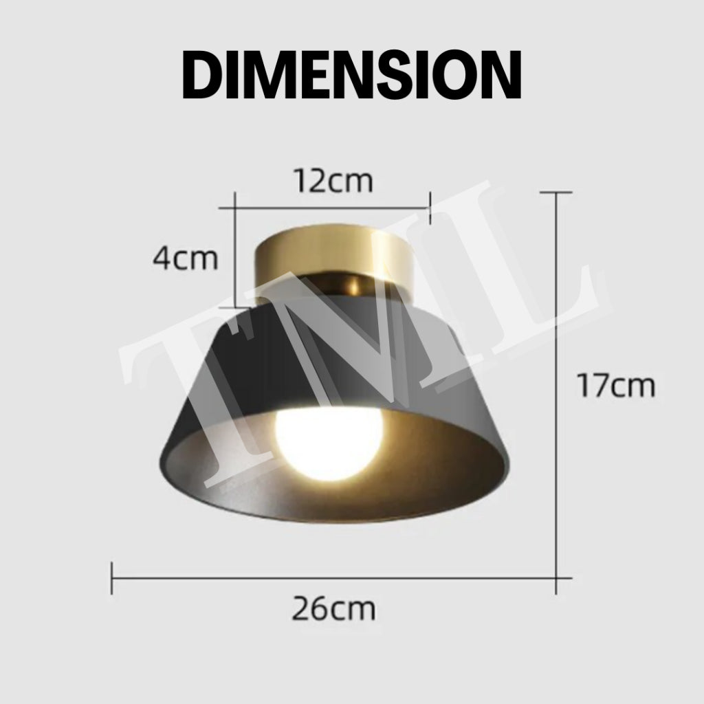 Premium Lumiere E27 Surface LED Ceiling Light Black White with Gold