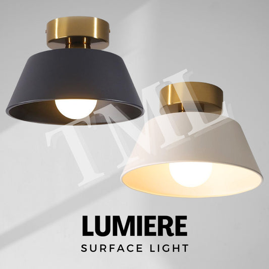 Premium Lumiere E27 Surface LED Ceiling Light Black White with Gold