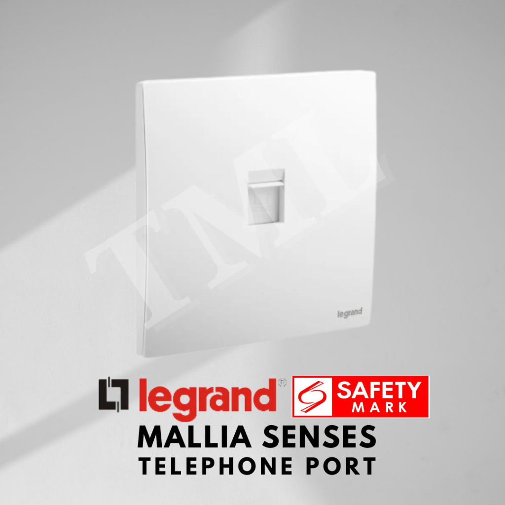 Legrand Mallia Senses Telephone Port Socket Designer Matt Black Silver Champagne TML