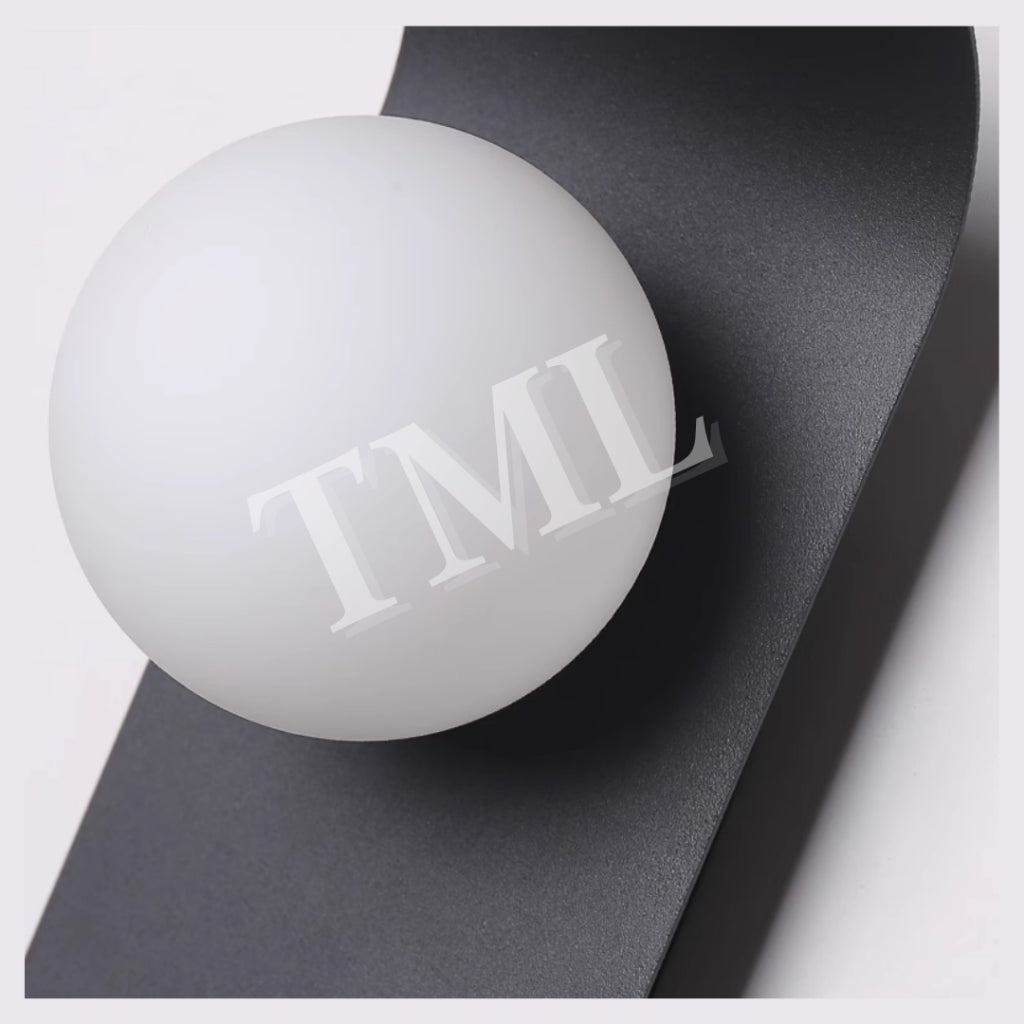 [SG Seller] Premium Black White Orb Globe LED Wall Light For Bedside Hotel Modern TML