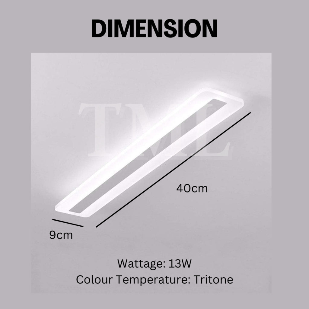 Linear Rectangular Panel Light 13W Tritone Corridor Wall Light TML