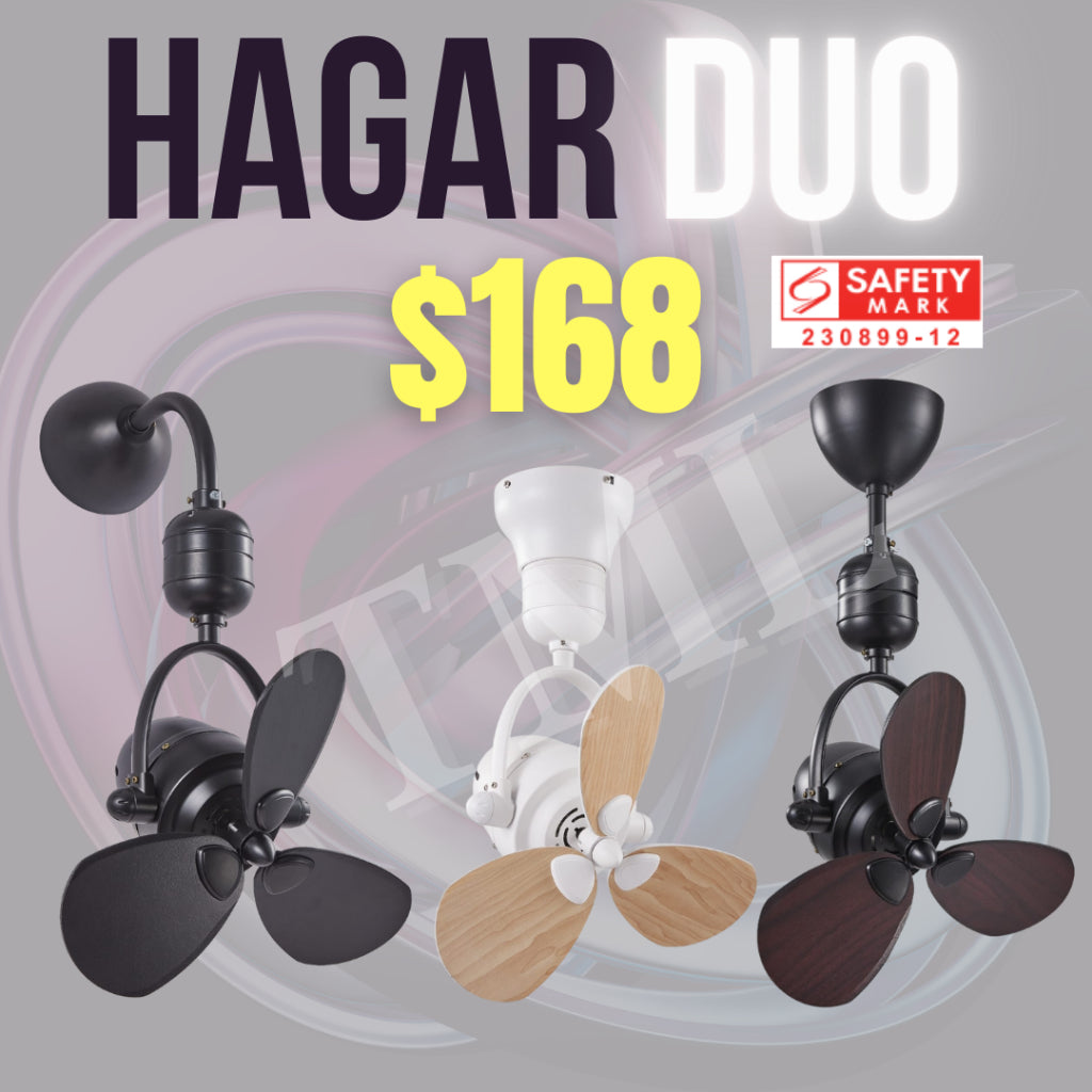 Bestar Corner Fan Duo Hagar 16inch Small DC Ceiling Fan Wall Mount Fan Nordic