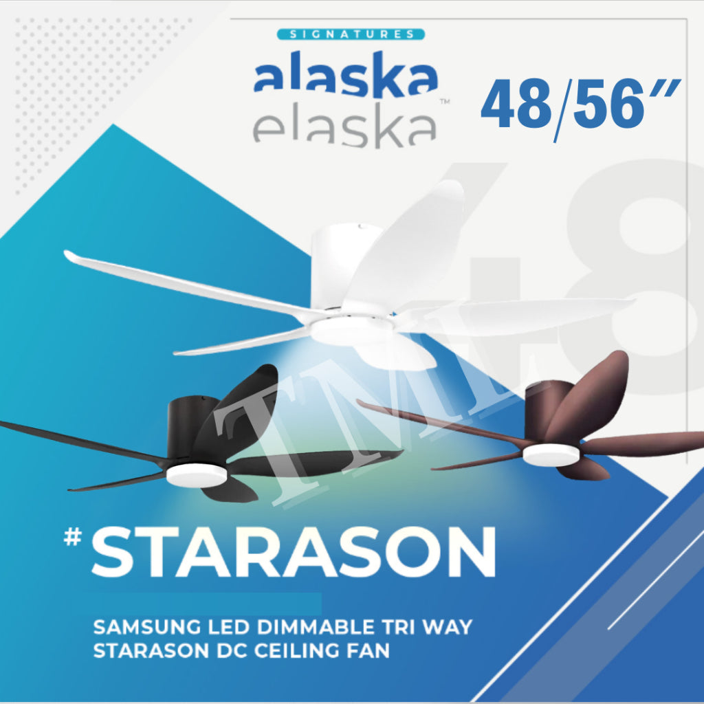 ALASKA STARASON DC Ceiling Fan 5 Blades with optional LED Light 48"/56"