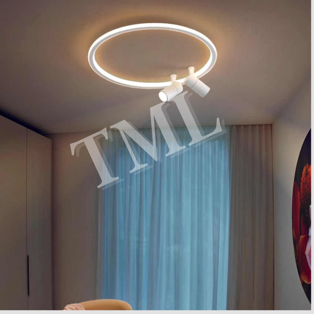 Modern Ring Halo with Spotlight Designer LED Ceiling Light Tri-tone TML