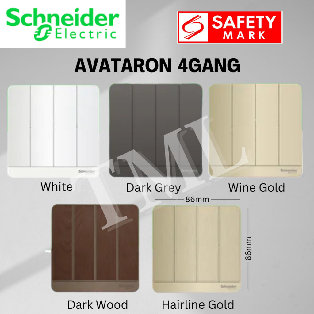 Schneider Electric AvatarOn Switch Socket Wine Gold, Dark Grey, White Avatar On TML