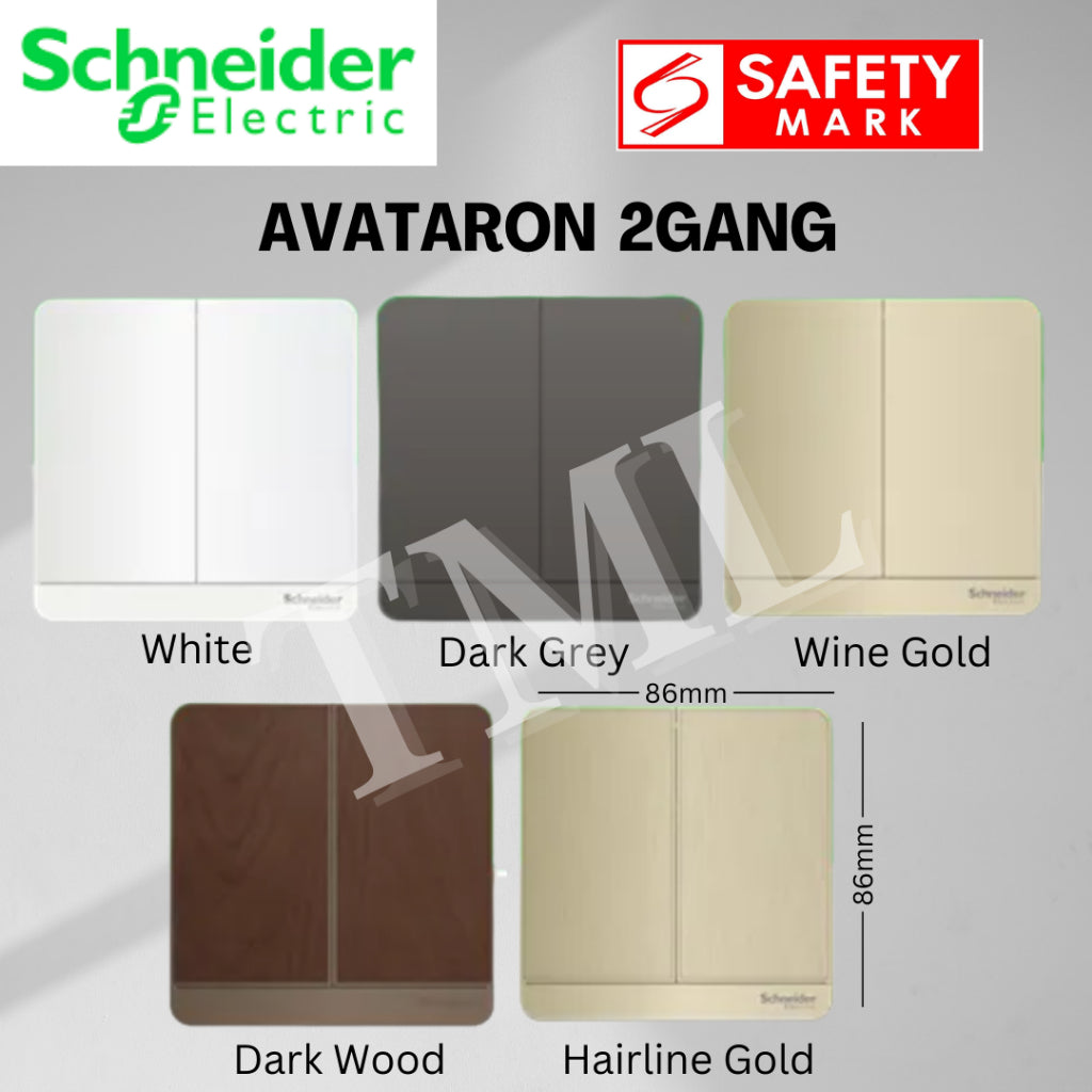 Schneider Electric AvatarOn Switch Socket Dark Wood Hairline Gold Avatar On TML