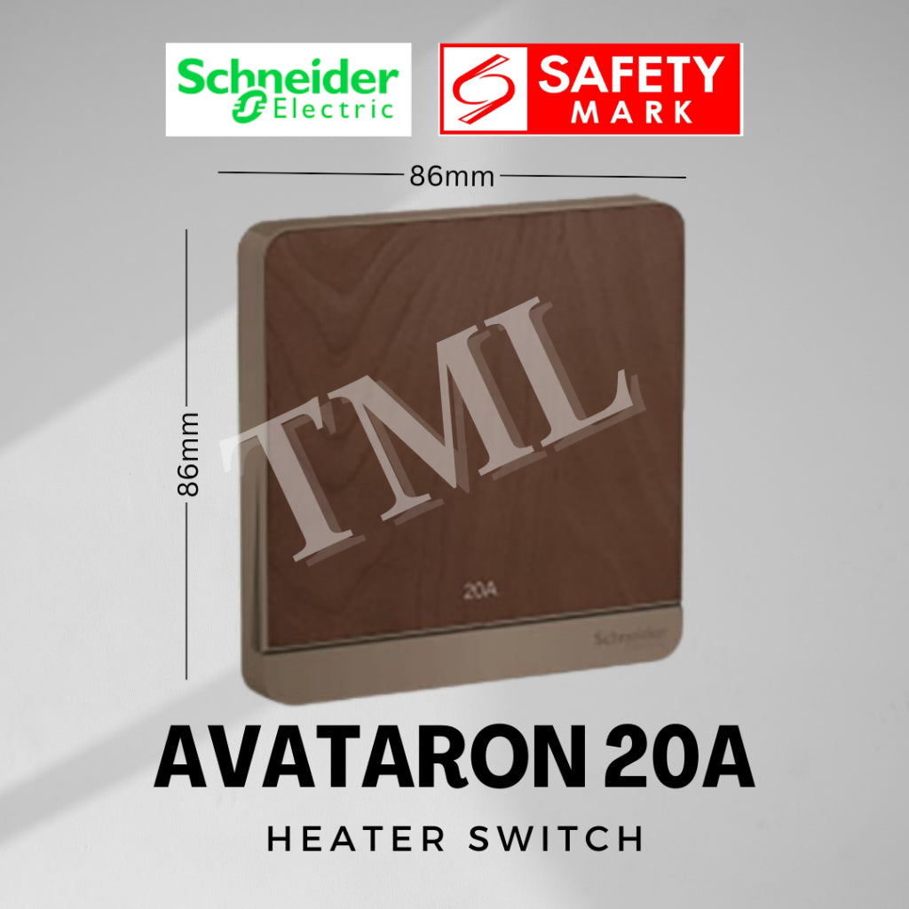 [SG Seller] Schneider AvatarON 20A DP Heater Switch White Dark Grey Dark Wood Wine Gold Hairline Gold