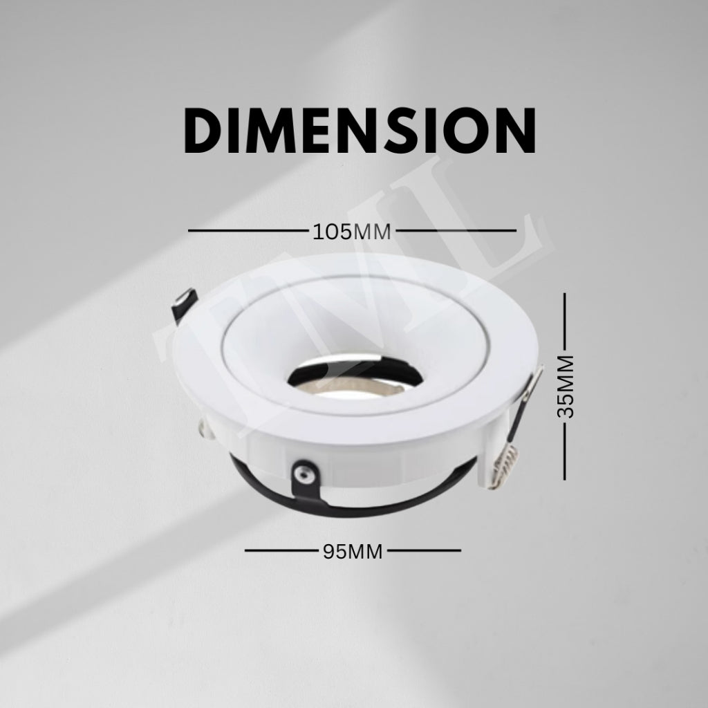 Premium Recessed 360 Degree Halo Double Head Square GU10 Spotlight Recessed Downlight Black White Dual Axis TML