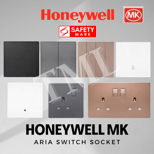 [Safety Mark] Honeywell MK Aria Switch and Socket Black White Grey Rose Gold