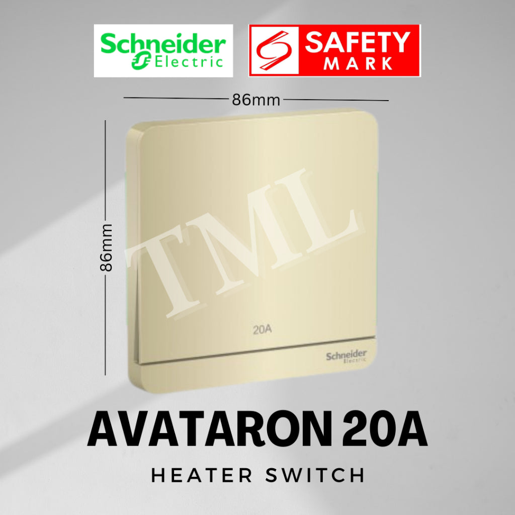 [SG Seller] Schneider AvatarON 20A DP Heater Switch White Dark Grey Dark Wood Wine Gold Hairline Gold