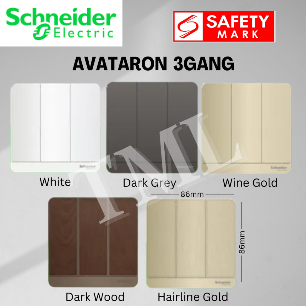 Schneider Electric AvatarOn Switch Socket Dark Wood Hairline Gold Avatar On TML