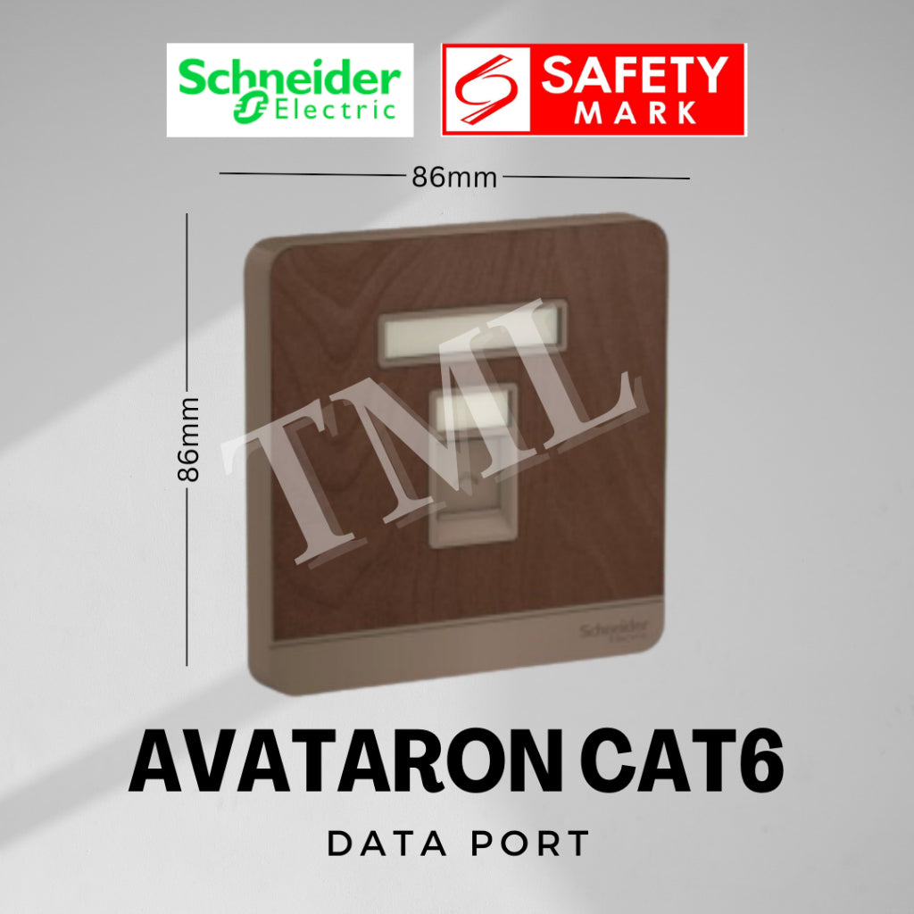 [SG Seller] Schneider AvatarON 1Gang RJ45 Data Port Cat6 White Dark Grey Dark Wood Wine Gold Hairline Gold