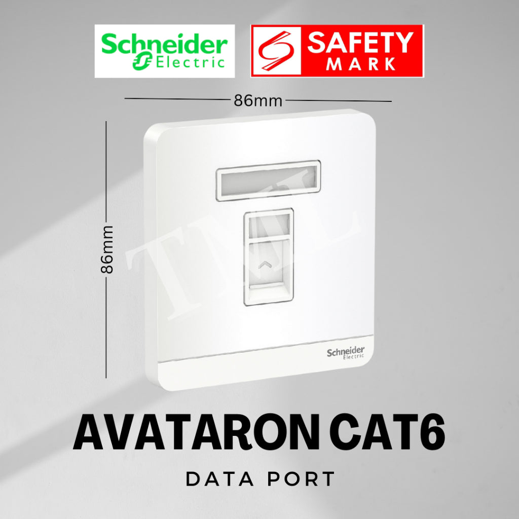 [SG Seller] Schneider AvatarON 1Gang RJ45 Data Port Cat6 White Dark Grey Dark Wood Wine Gold Hairline Gold